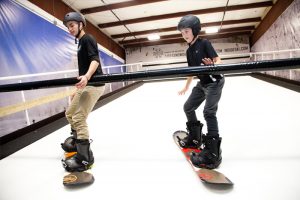 snowboard on ski slope treadmill